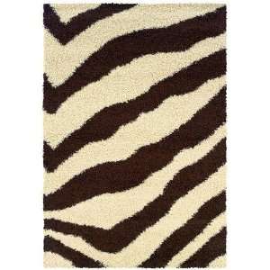   Charbel Brown Zebra Shag Rug   CCT128166153 x 77
