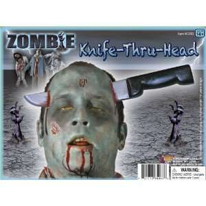 Lets Party By Forum Novelties Inc Zombie Knife Thru Head Adult / Gray 