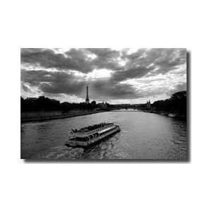  Passenger Boat Tours Seine River Paris France Giclee Print 