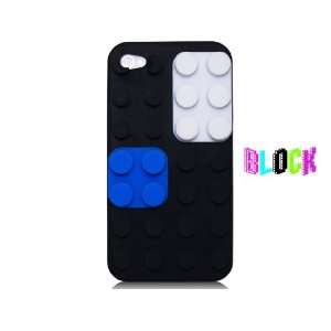  iPhone 4S / 4 Block Legostyle DIY Black Soft Silicone Case 