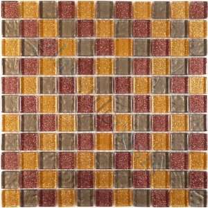  Paprika 1 x 1 Brown Crystile Blends Glossy Glass Tile 