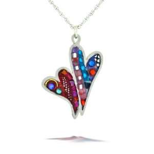  Joined Love Hearts Necklace #1021 Jewelry