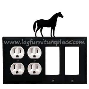   Wrought Iron Horse Quad Outlet/Outlet/GFI/GFI Cover