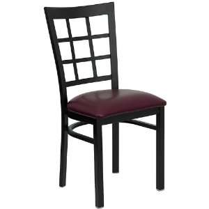  Flash Furniture Black Window Back Metal Restaurant Chair 