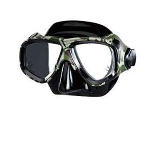 IST Camouflage 2 Lens Low Profile Camo Search M80 Scuba Mask, Freedive 