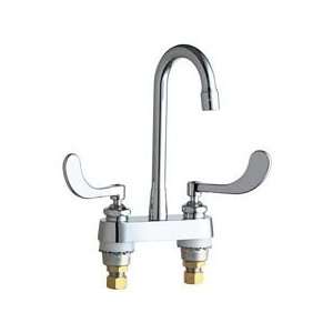   Chrome Manual Deck Mounted 4 Centerset Utility Faucet with Rigid Goos