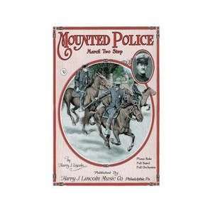  Mounted Police March Two Step 12x18 Giclee on canvas