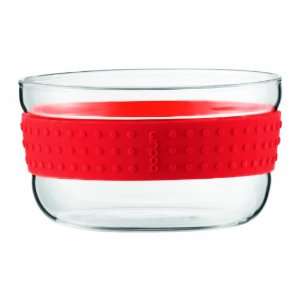  Pavina Small Salad Bowl with Silicone Grip in Red ( Set of 
