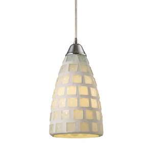Elk 1321/1WHM 1 Light Pendant In Polished Chrome with White Mosaic 