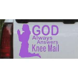  Purple 22in X 18.0in    God Always Answers Knee Mail Woman 