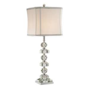    Stacked Crystal Lamp with Square White Shade