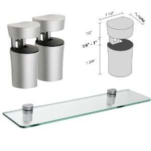  Dolle Bin Silver Adjustable Glass Shelf Brackets   Pair 