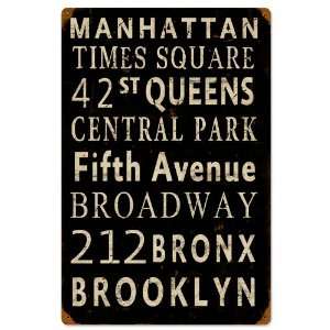  New York Streets Street Signs Vintage Metal Sign