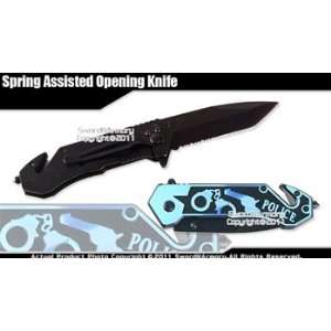   Assisted Opening Serrated Tanto Rescue Police Knife