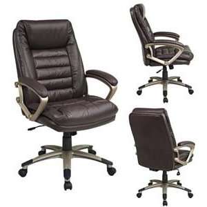 Eco Leather Chair with Locking Tilt Control and Coated Base (Black 
