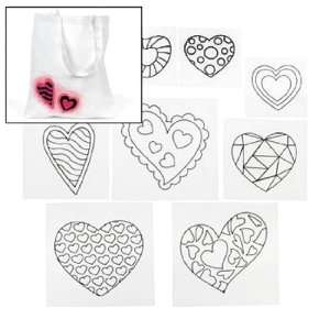  Color Your Own Heart Iron Ons (1 dz) Toys & Games