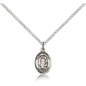 925 Sterling Silver St. Saint Hubert of Liege Medal Pendant 1/2 x 1/4 