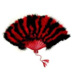   BLACK Marabou Feather Hand Fan for dance party, costume or photo props