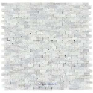  Contours   classical random chiseled brick mosaic in white 