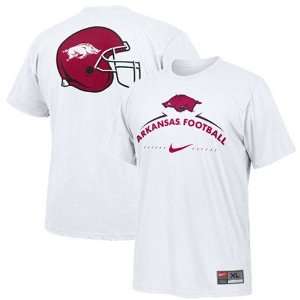    Nike Arkansas Razorbacks White Practice T shirt