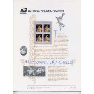 USPS American Commemorative Panel #502 Madonna and Child (Nov 1, 1996 