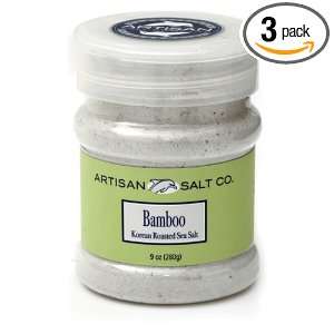 Artisan Salt Co. Bamboo Korean Roasted Sea Salt, 9 Ounce Jars (Pack of 