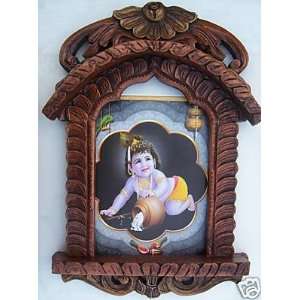  Child Hood Krishna with with butter, Painting in Jarokha 