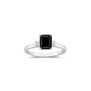   90 Cts Black & White Diamond Classic Three Stone Ring in Platinum 3.0