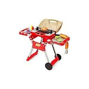 Barbeque BBQ Grill Outdoor Toddler Light up Play Set w/ Utensils Meats
