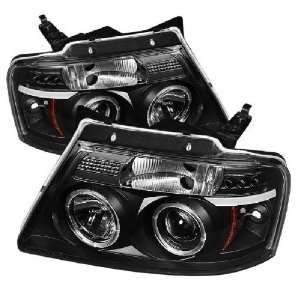  F150 04 08 Version 2 Halo LED Projector Headlights Black w/ FREE BULBS