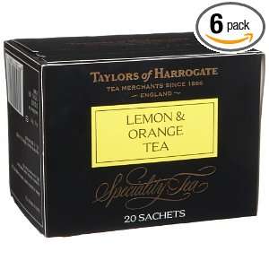 Taylors of Harrogate Lemon and Orange Tea, 20 Count Sachets (Pack of 6 