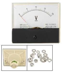 44C2 Fine Tuning 0 20V DC Voltage Panel Meter Analog Voltmeter Gauge