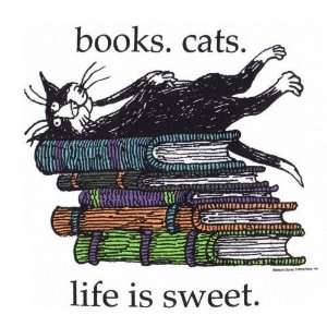  Books Cats   Life is Sweet Sweat Shirt by Edward Gorey 