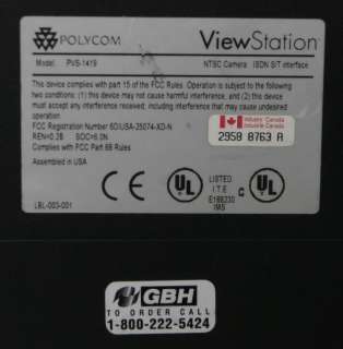 Polycom PVS 1419 Viewstation Video Conference System w/ Microphone 