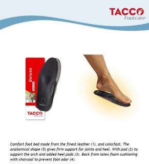 Tacco 794 Black Deluxe Orthotic Comfort Leather Insoles  