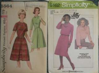 LOT 10 VINTAGE WOMENS SIZE 18 CLOTHING SEWING PATTERNS BLOUSES 