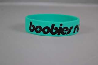 Boobies Rule Breast Cancer Silly Band Bracelet Survivor Wholesale Lot 