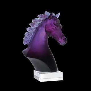Daum Crystal PURPLE ARABIAN HORSE HEAD 05163 1 New In Box MINT  