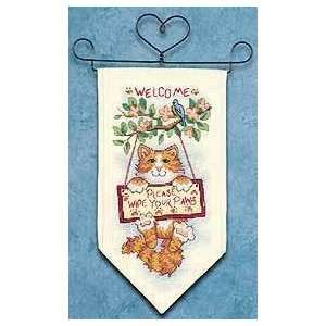  Please Wipe Your Paws   8x13 Cross Stitch Banner Kit Arts 