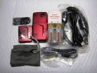 KODAK ZX1 RED HD 720 P POCKET DIGITAL VIDEO AND STILL CAMERA KIT 