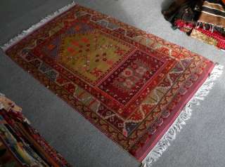   Rug Carpet Kilim 43 x 69 Circa 1930 From Manisa Yunt Mountain  