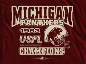 Michigan Panthers 83 USFL Champions Tee Shirt  