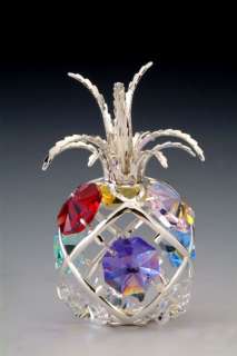 Pineapple Silver Ornament Figure Swarovski Crystal  