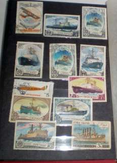 Vintage Russian Soviet Album Collection Stamps Lot Set  