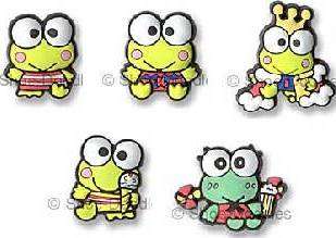 Set of 5 Keroppi Characters Shoe Doodle Charm for Clogs  