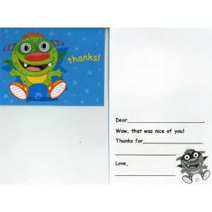  Monster Themed Thank You Cards 8 Count Health & Personal 