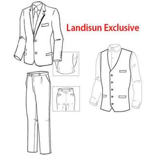 Landisun Custom Made 2 Measure Gray Mens Suit(3PCS) 003  