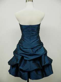 dress190 DARK BLUE SATIN STRAPLESS PLUS SIZE SPARKLE PROM COCKTAIL 