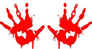 Bloody Zombie Hands Handprints LIFESIZE DIECUT VINYL DECAL car STICKER 