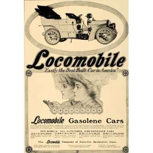 1905 Ad Locomobile 4 Cylinder Side Entrance Gas Car   Original Print 